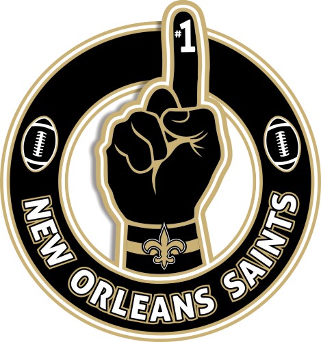 Number One Hand New Orleans Saints logo iron on paper